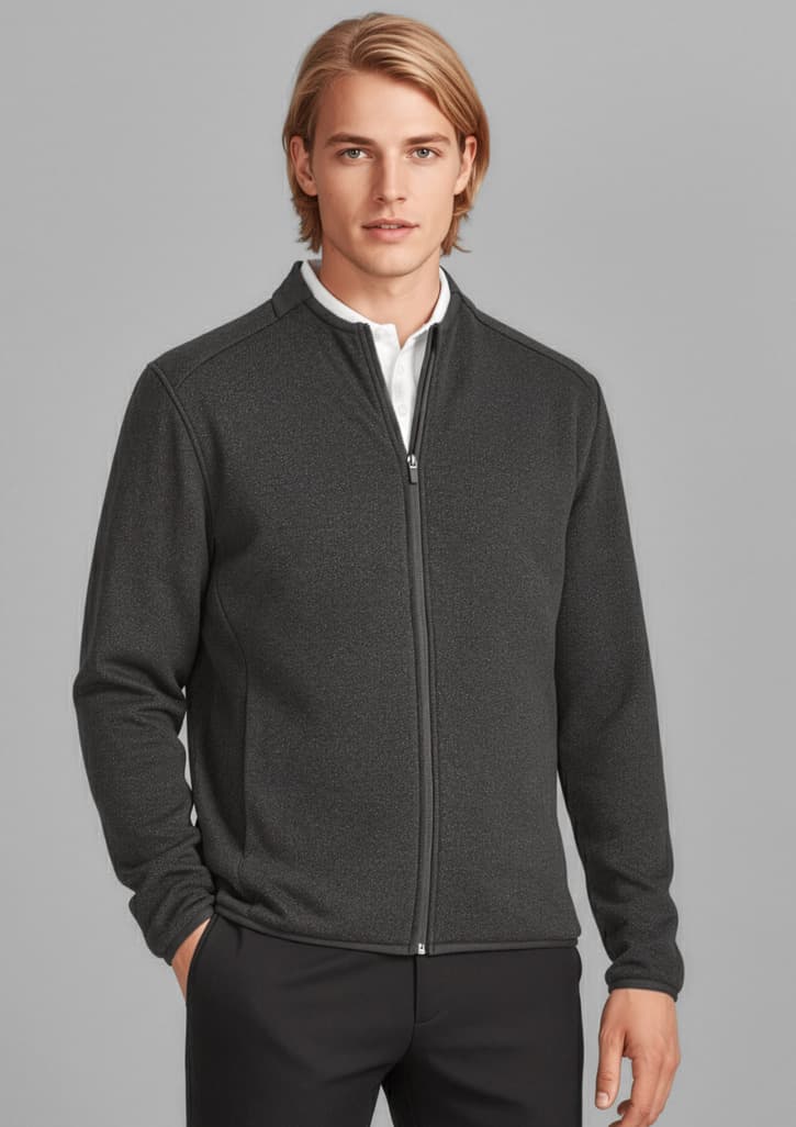 Nova Mens Zip Front Jumper — Black Marle