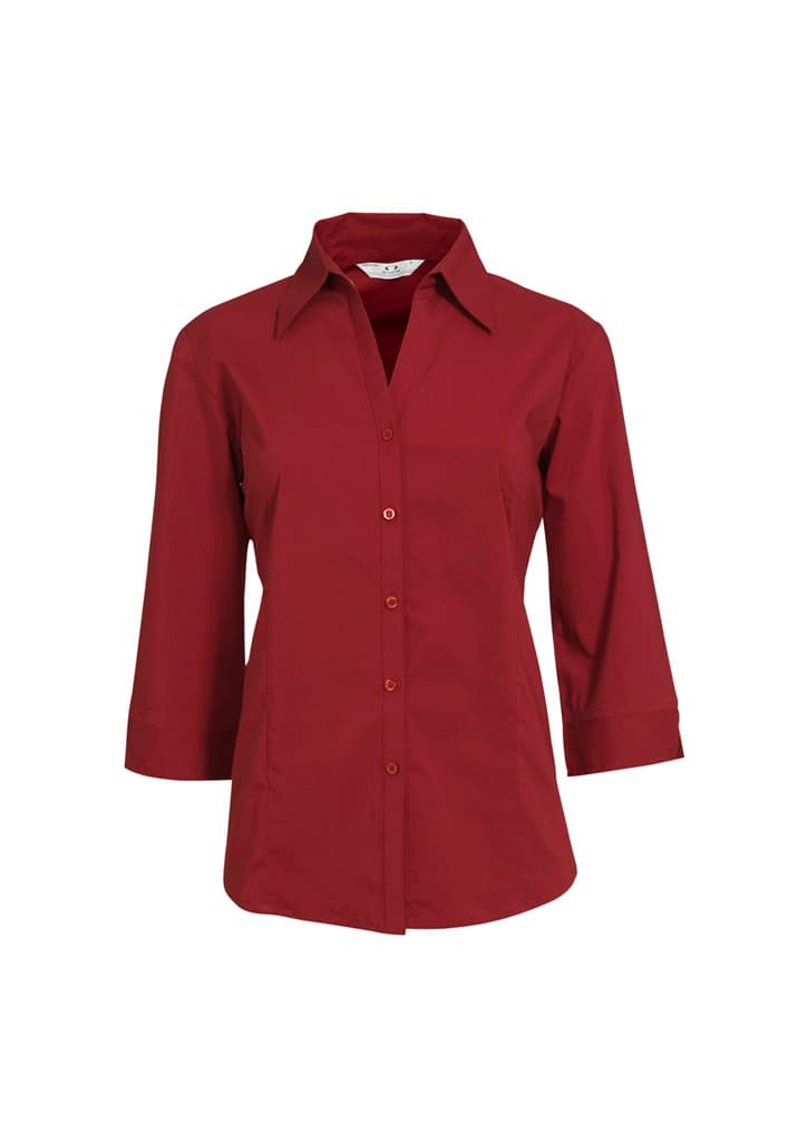 Metro Womens 3/4 Sleeve Shirt — Cherry