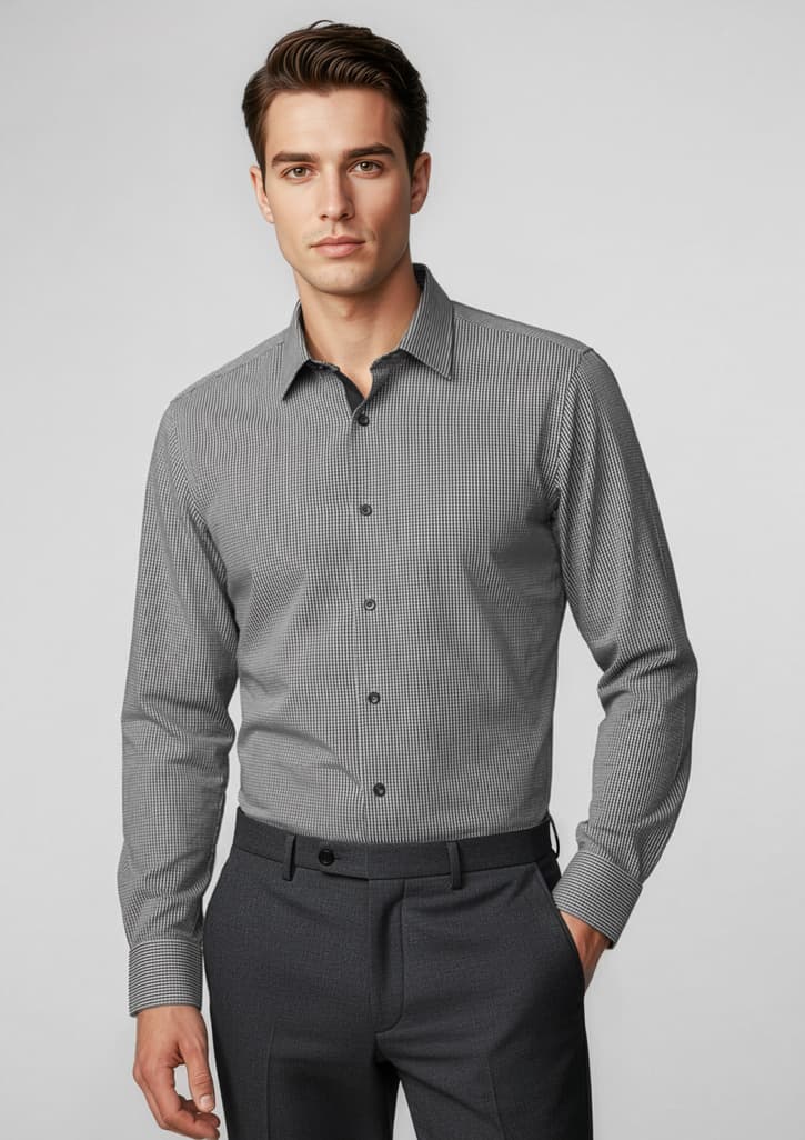 Edge Mens Long Sleeve Shirt — Black