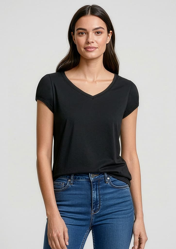 Viva Womens Short Sleeve Tee — Black