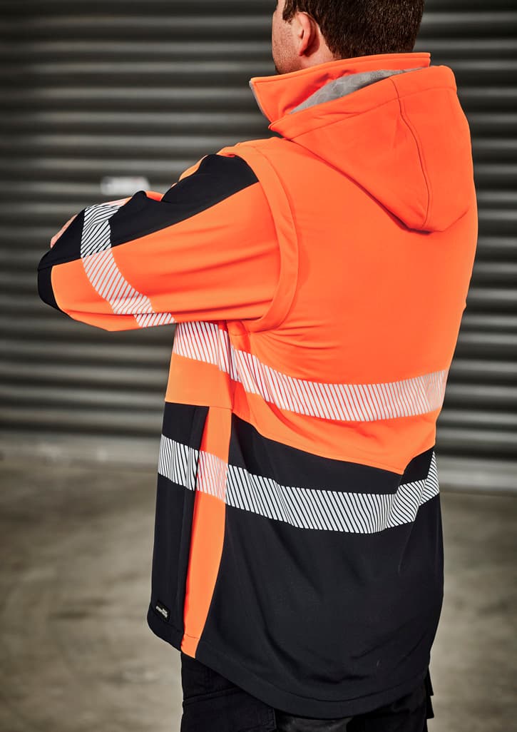 Unisex Streetworx 2 In 1 Stretch Softshell Jacket — Orange/Navy