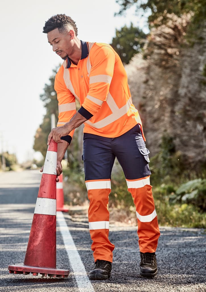 Mens Bio Motion Hi Vis Taped Pant — Orange/Navy