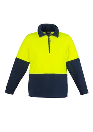 Hi Vis Half Zip Polar Fleece Jumper — Yellow/Navy