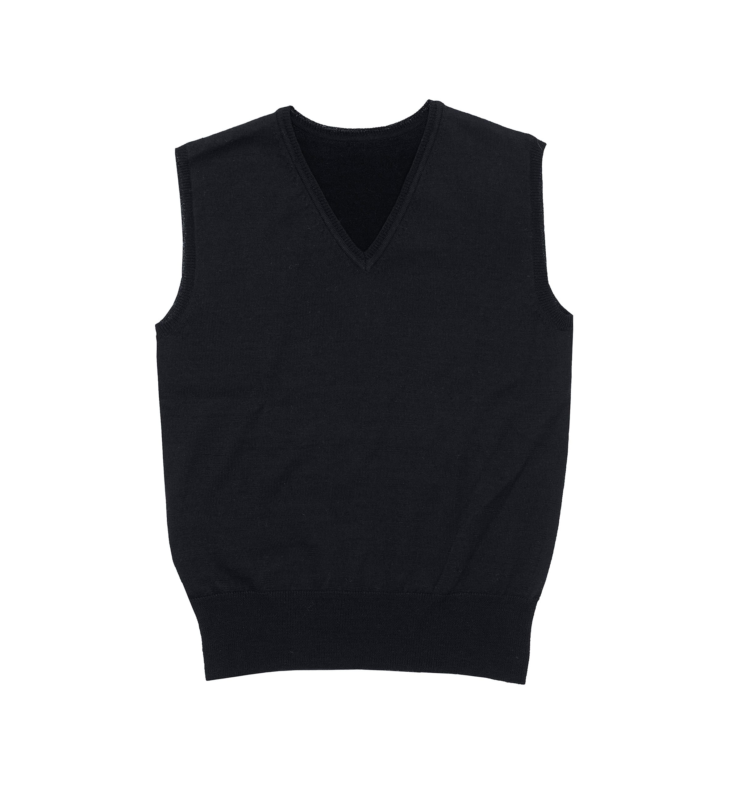 Merino Fully Fashioned Vest - Womens — Black