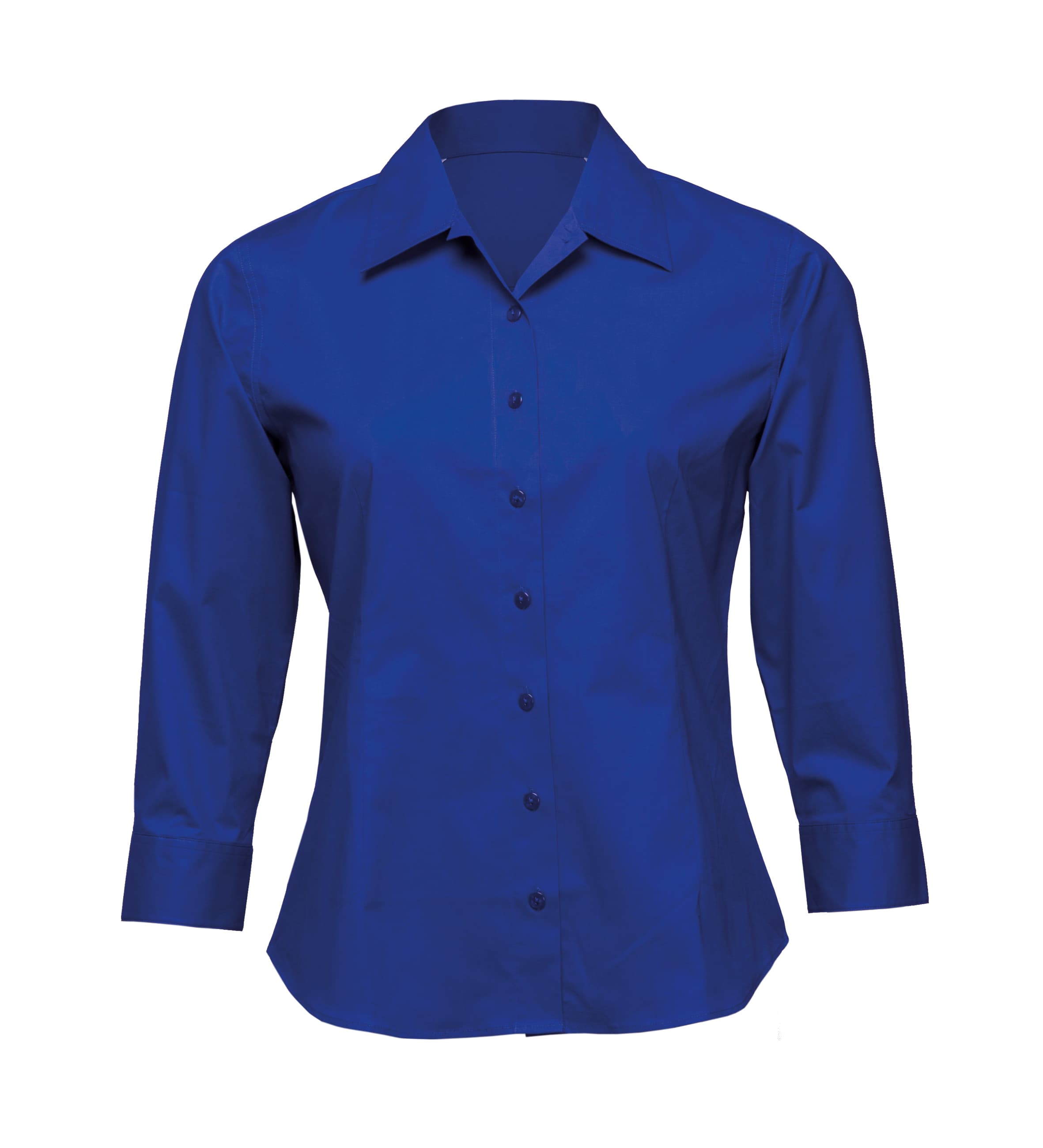 Womens Stretch Fitted Blouse — French Blue