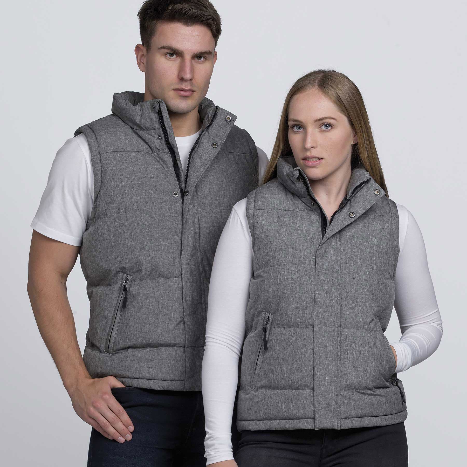 smpli Basin Puffa Vest — Grey Melange