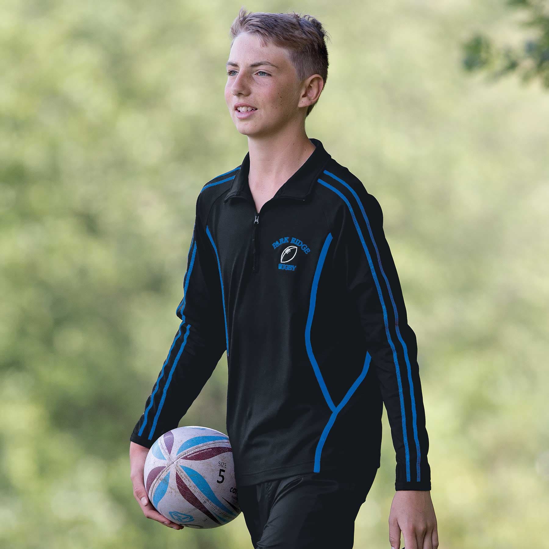 Youth Dri Gear Reflex Zip Pullover — Black/Royal