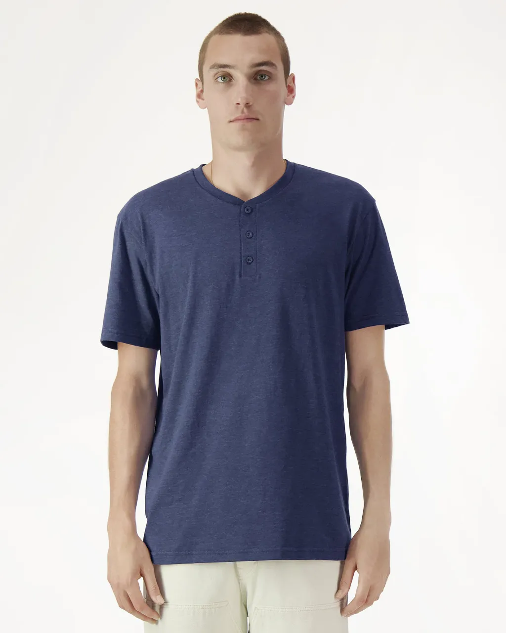 2004CVC American Apparel CVC Unisex Henley T-shirt — Black