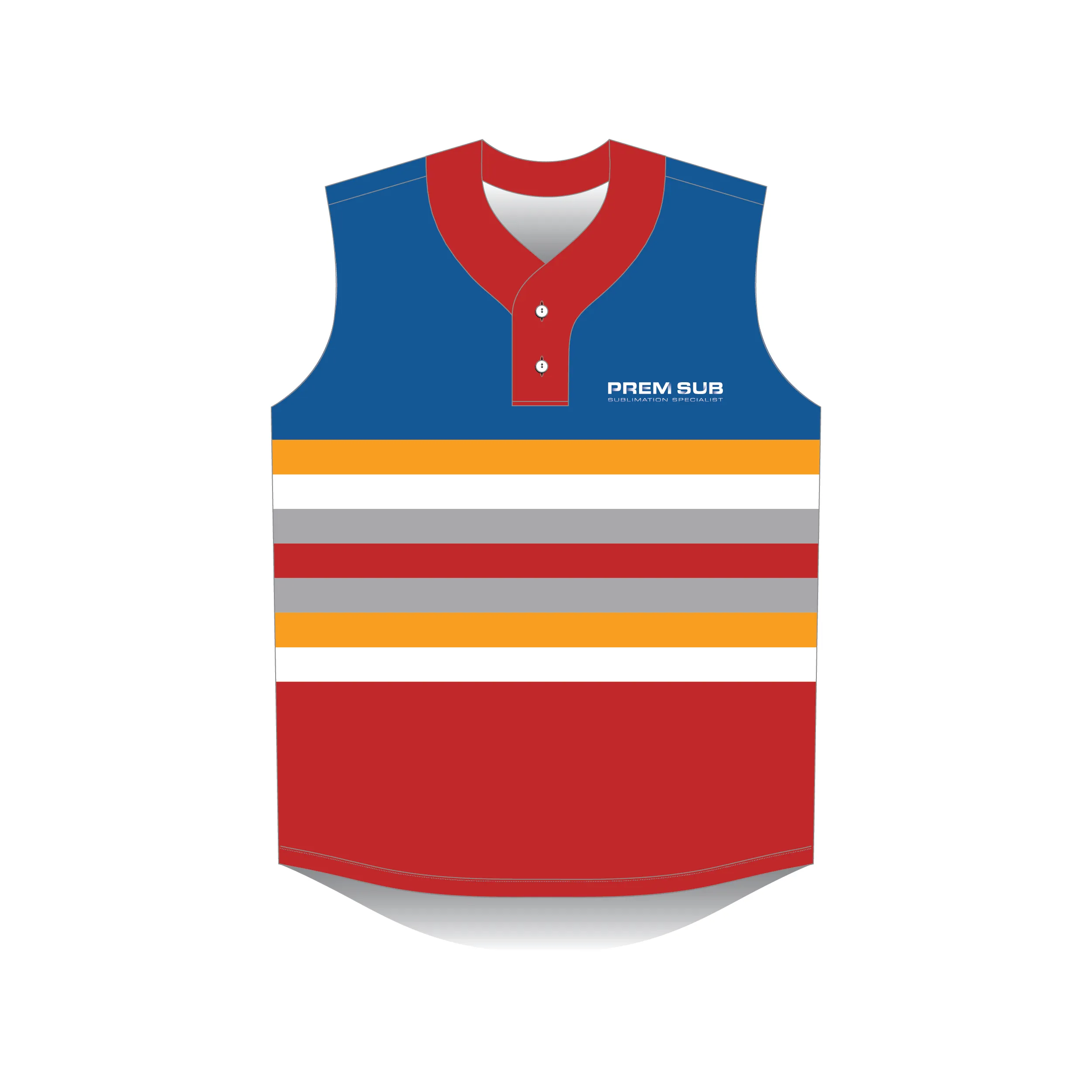 Baseball Sleeveless Jersey 2-Button — 2-Button Placket