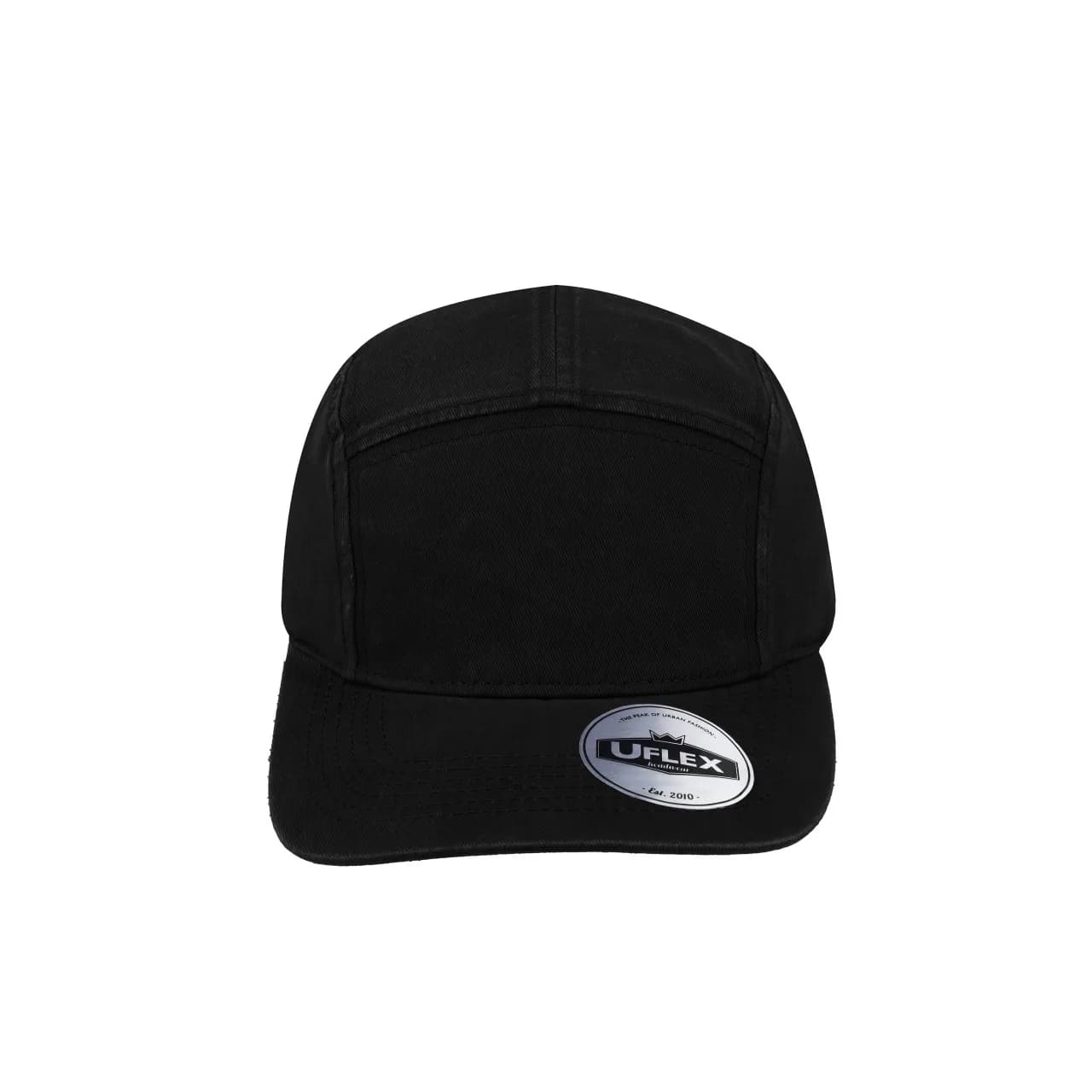 U22505 UFlex Washed Cotton 5 Panel Cap — Black