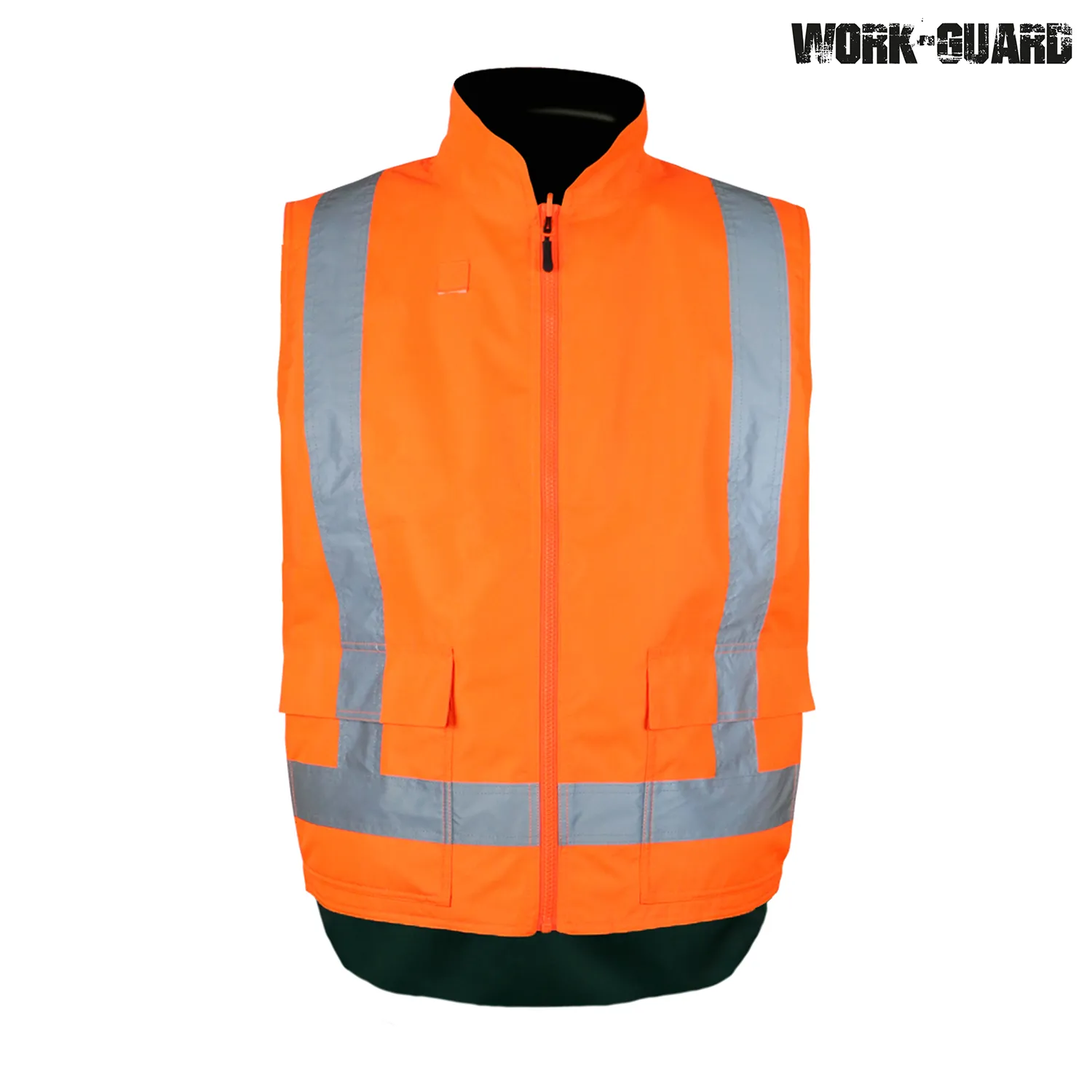 R461X Work-Guard Reversible Fleece Lined Safety Vest Day/Night — Safety Orange