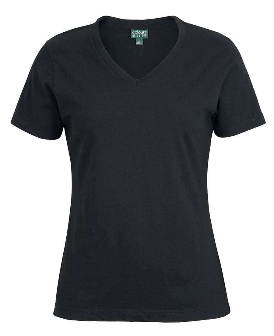 C of C LADIES V NECK TEE — Black