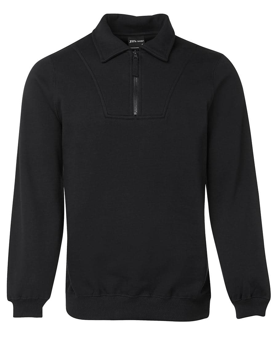 JB's 1/2 ZIP FLEECY SWEAT BLACK-2XS — Black