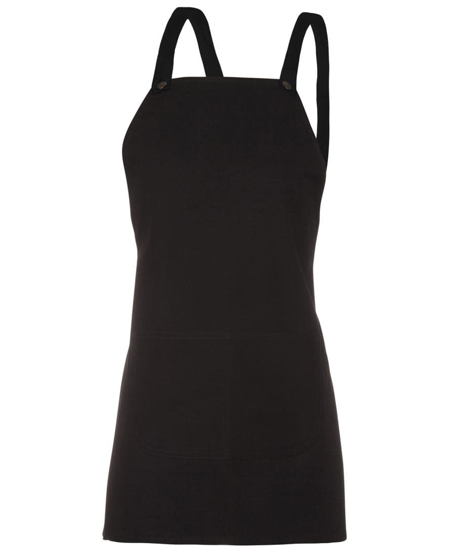 JB's CROSS BACK 65x71 BIB CANVAS APRON (WITHOUT STRAP) — Black