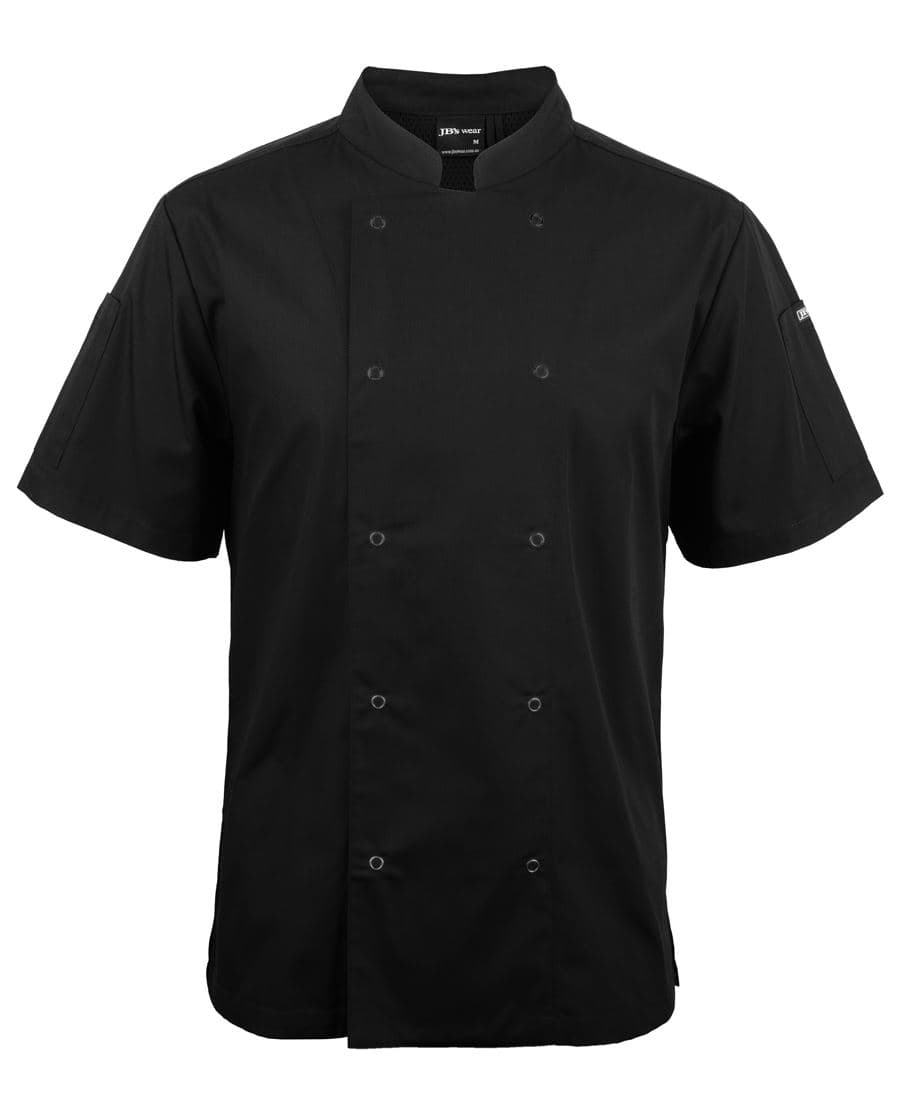 JB's S/S SNAP BUTTON CHEFS JACKET BLACK-3XS — Black