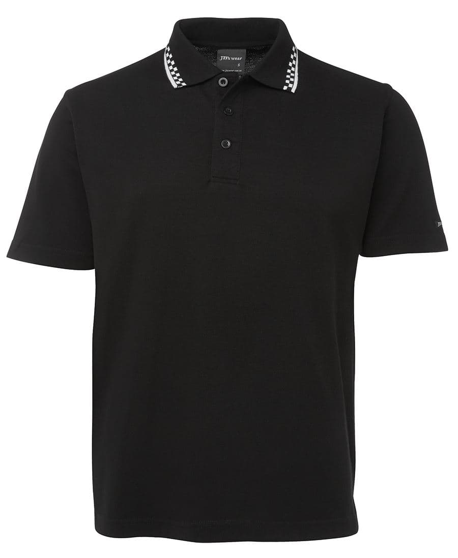 JB's CHEF POLO BLACK/WHITE -S — Black/White