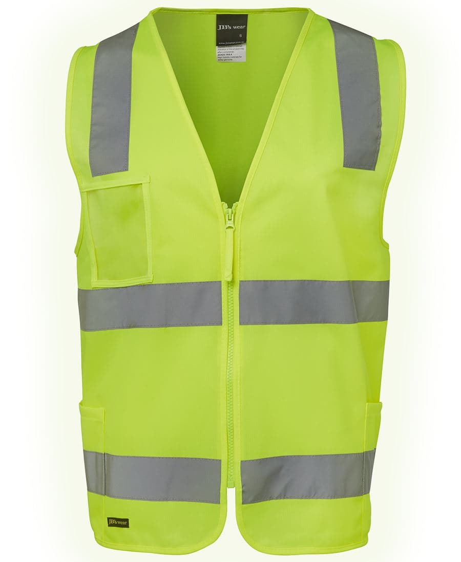 JB's HV (D+N) ZIP SAFETY VEST — Lime