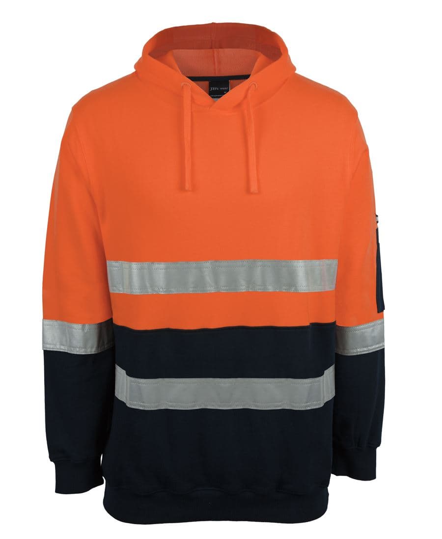 JB's HV D+N 310 COTTON PULLOVER FLEECE HOODIE ORANGE/NVY-2XS — Orange/Navy