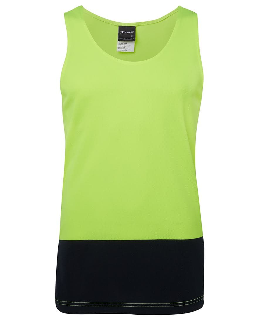JB's HV TRAD SINGLET LIME/NAVY-2XS — Lime/Navy