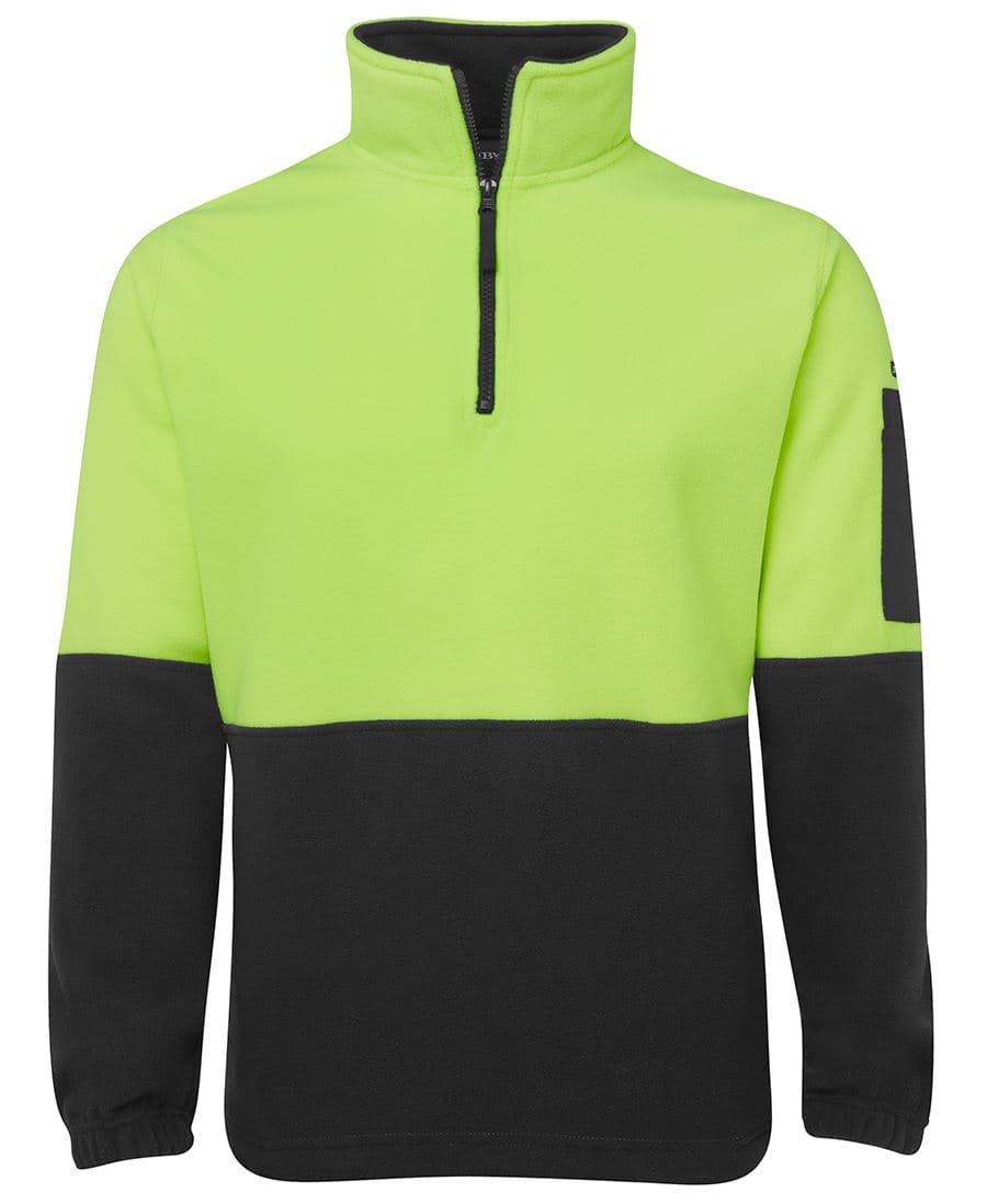 JB's HV 1/2 ZIP POLAR LIME/BLACK -2XS — Lime/Black