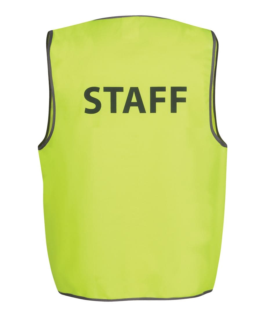 JB's HV SAFETY VEST PRINT STAFF LIME-S — Lime