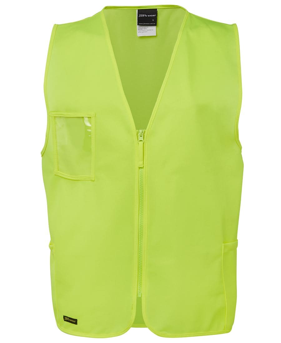 JB's HV ZIP SAFETY VEST — Lime