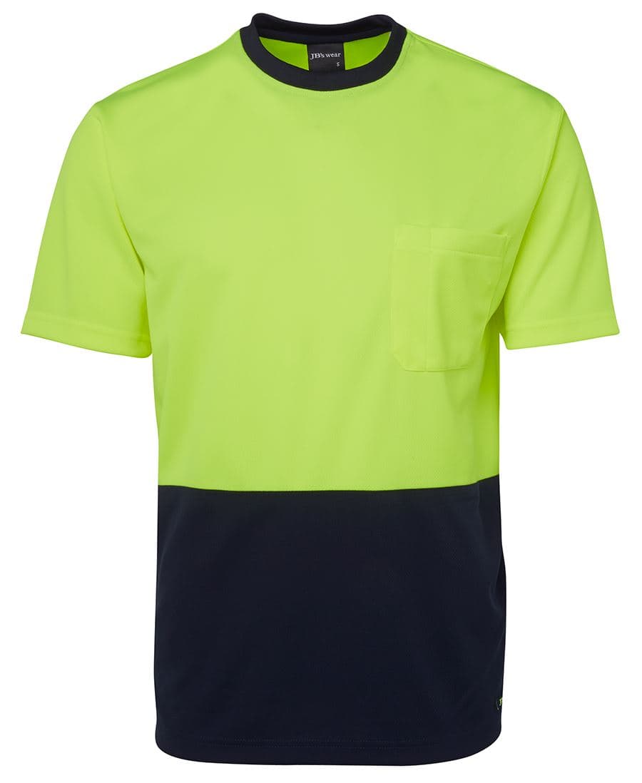 JB's HV TRAD T-SHIRT LIME/NAVY -XS — Lime/Navy