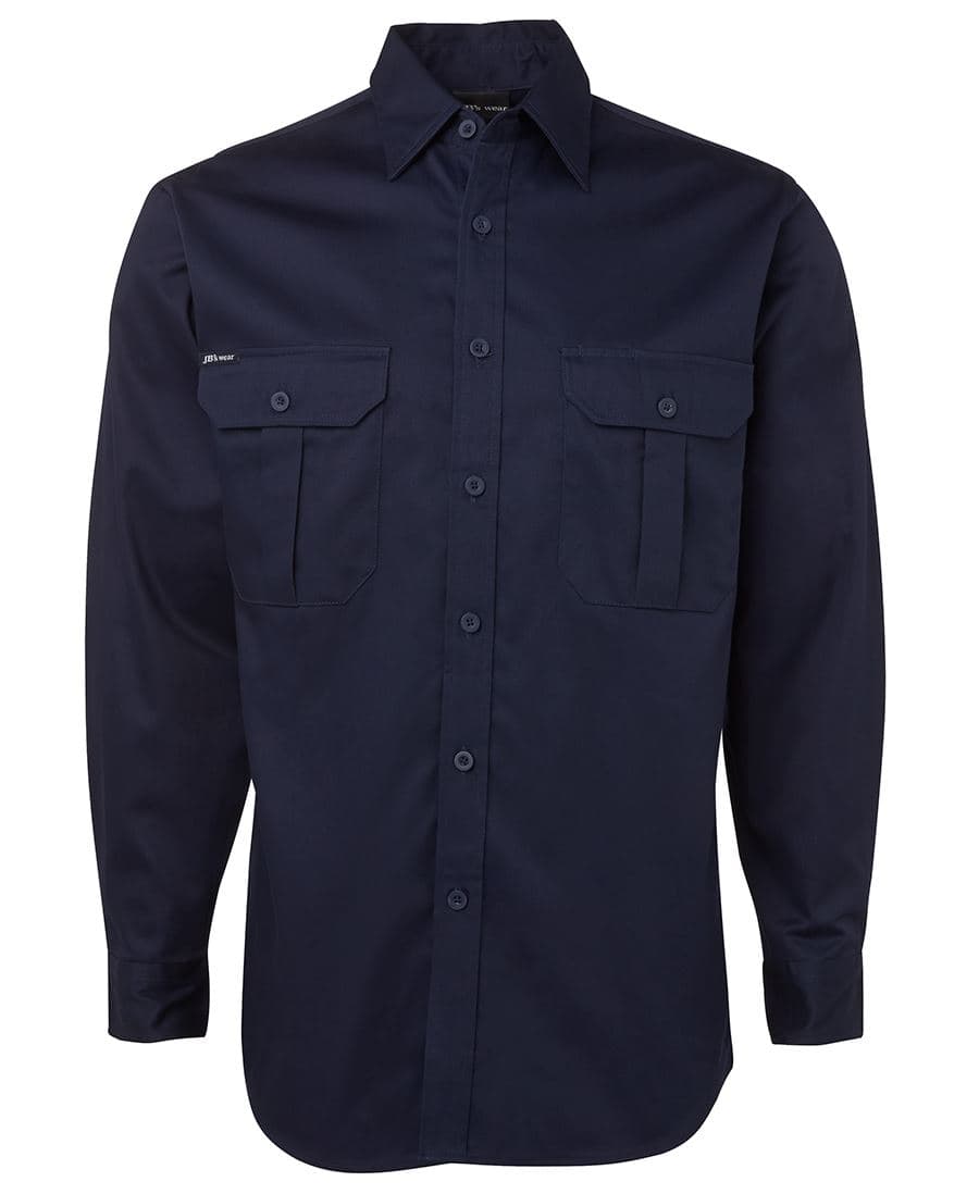 JB's L/S 190G WORK SHIRT NAVY-2XS — Navy