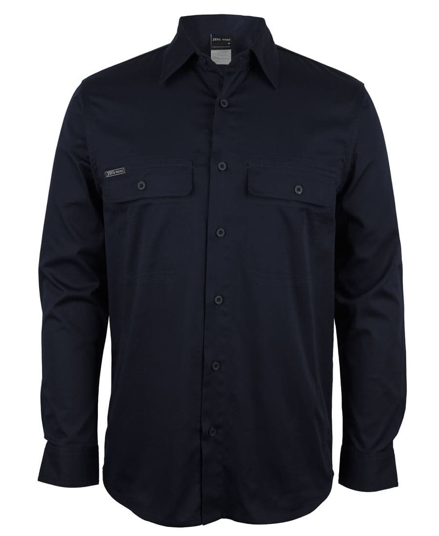 JB's L/S STRETCH WORK SHIRT — Navy