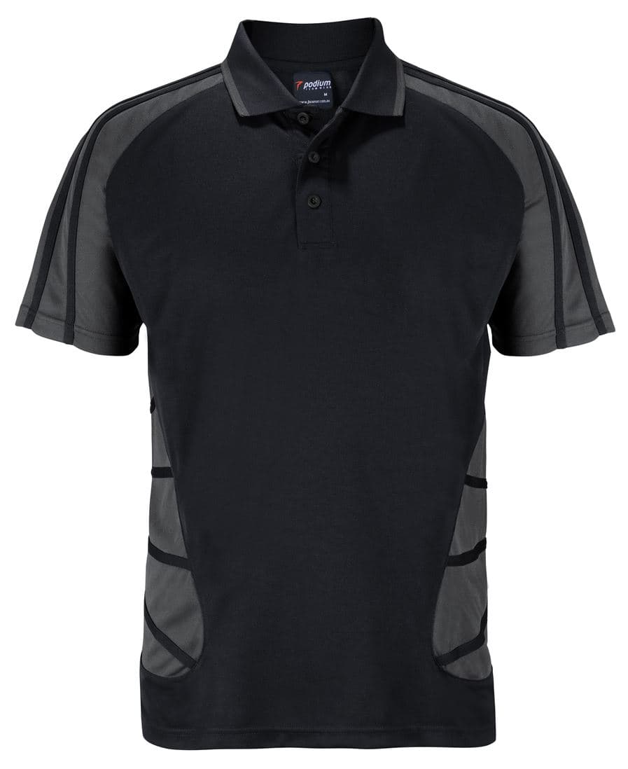 PODIUM ARACHNID POLO — Black/Gunmetal