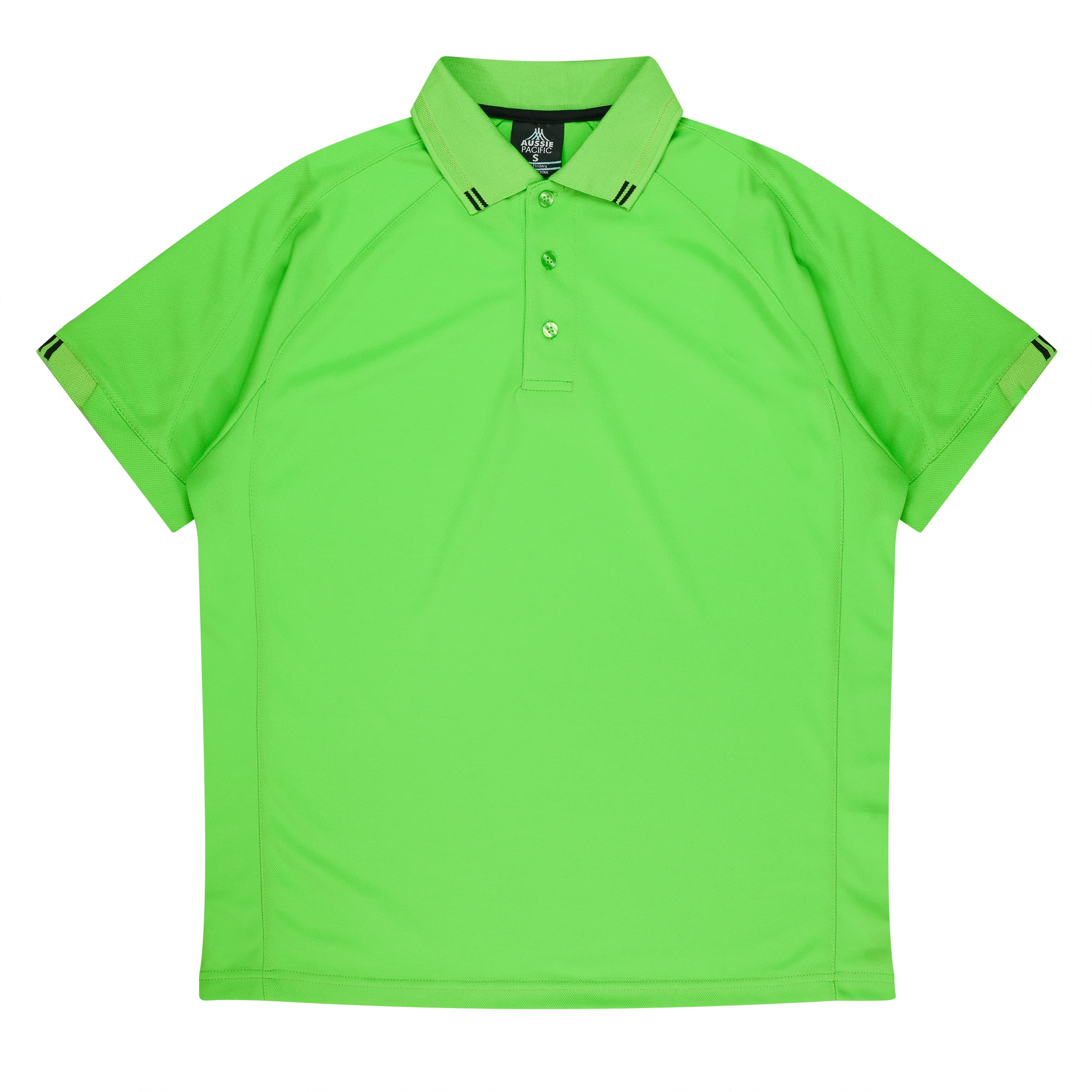 FLINDERS MENS POLOS - 1308 — APPLE/BLACK