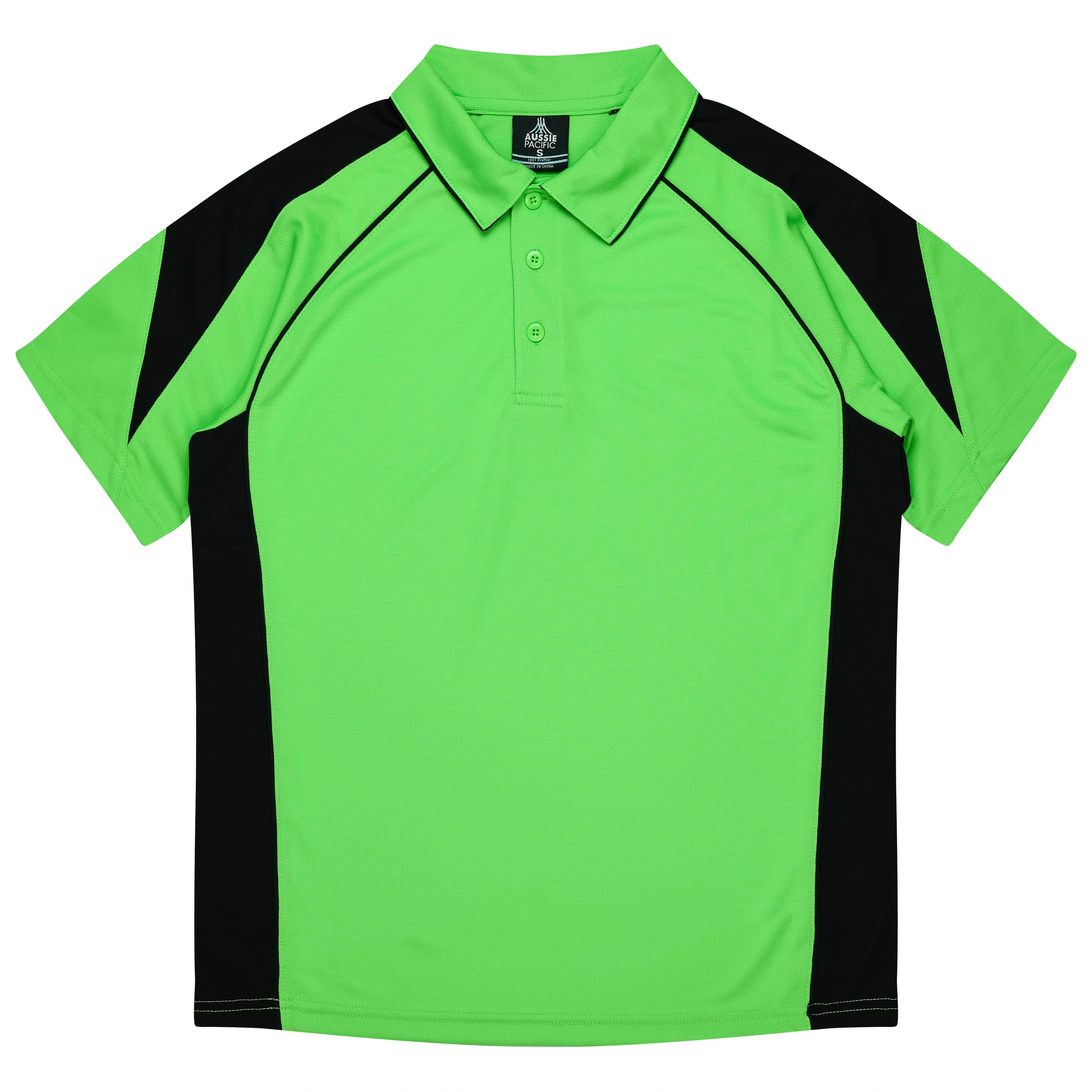PREMIER KIDS POLOS - 3301 — APPLE/BLACK