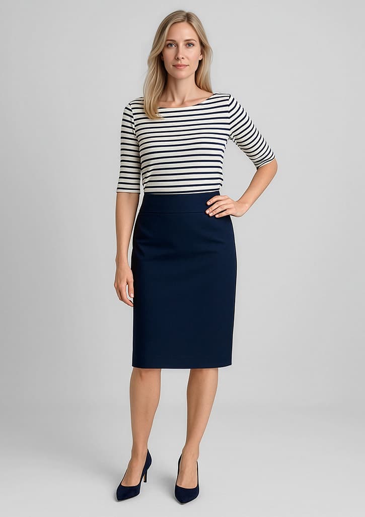 Biz Corporates Comfort Wool Stretch Womens Relaxed Fit Lined Skirt