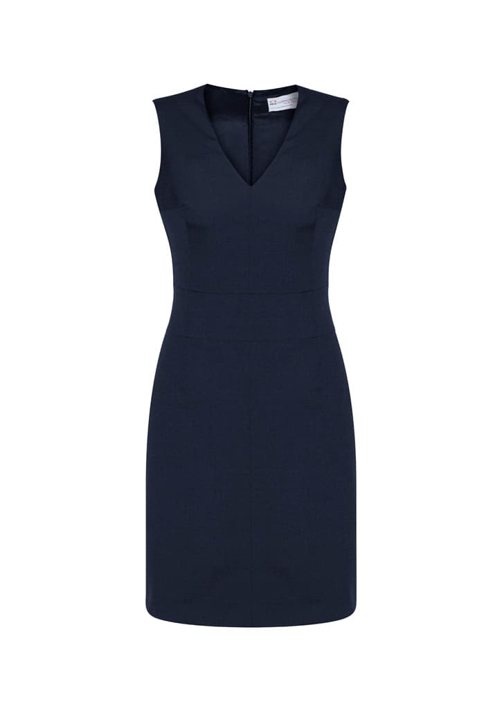 Biz Corporates Cool Stretch Womens Sleeveless V-Neck Dress