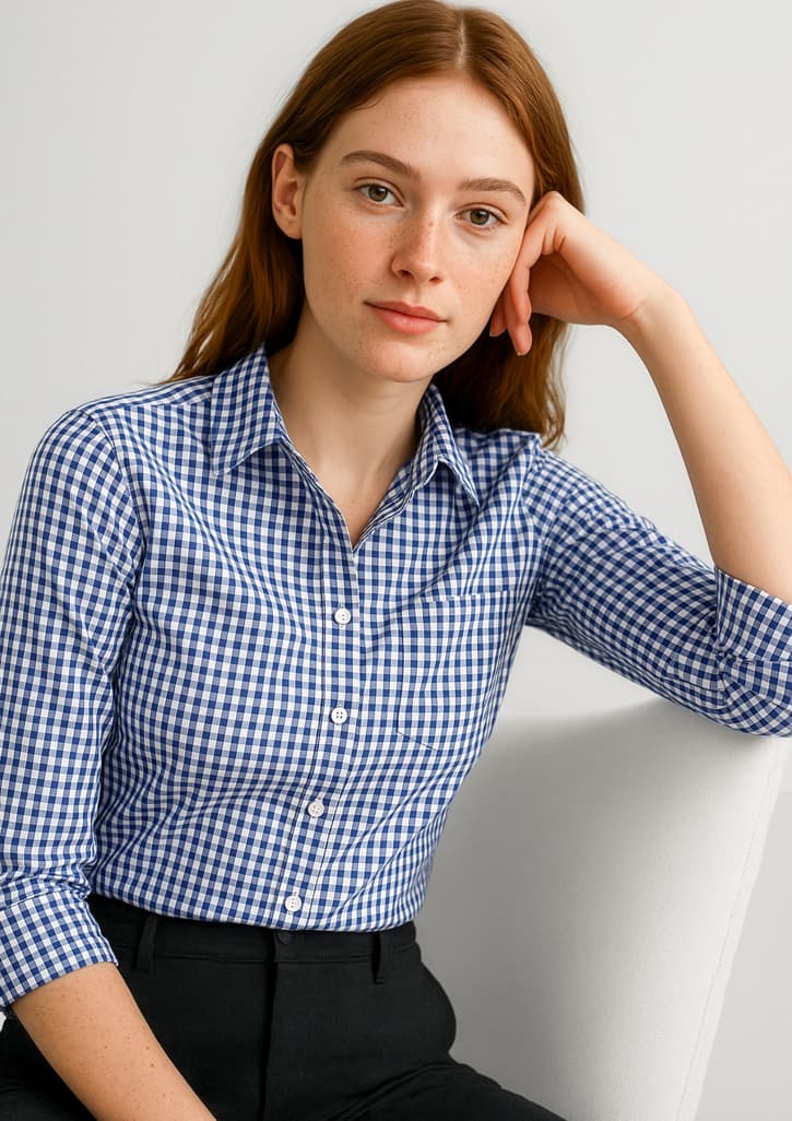Springfield Womens 3/4 Sleeve Shirt — French Navy