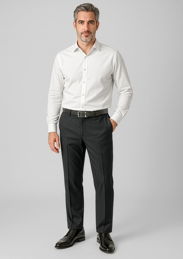 Comfort Wool Stretch Mens Adjustable Waist Pant — Black