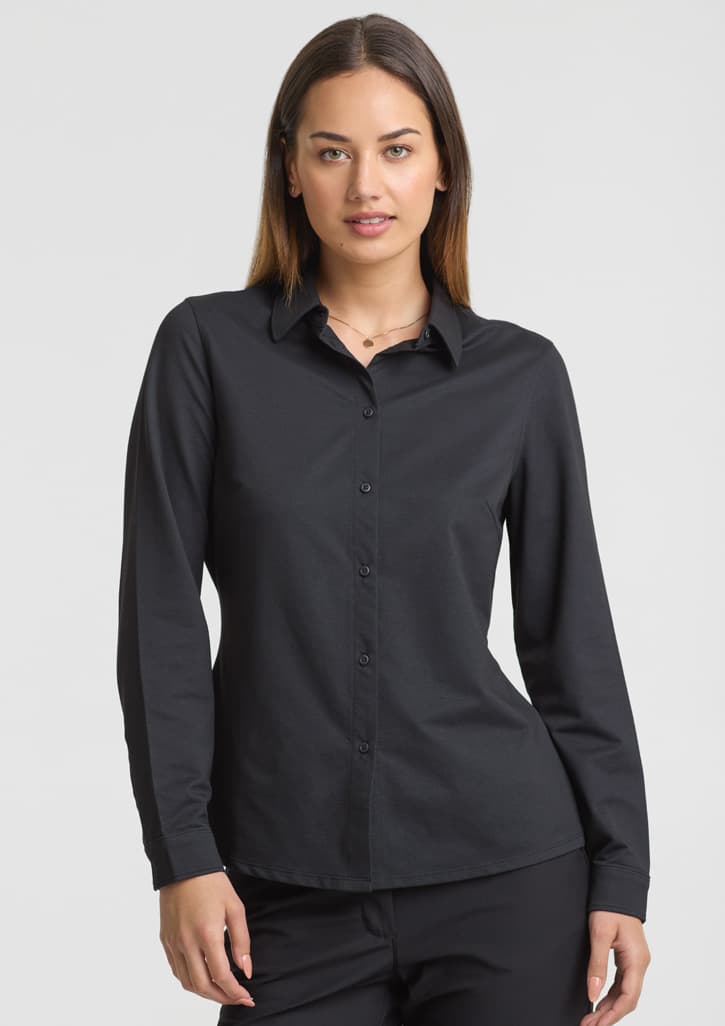 Venture Womens Long Sleeve Shirt — Black