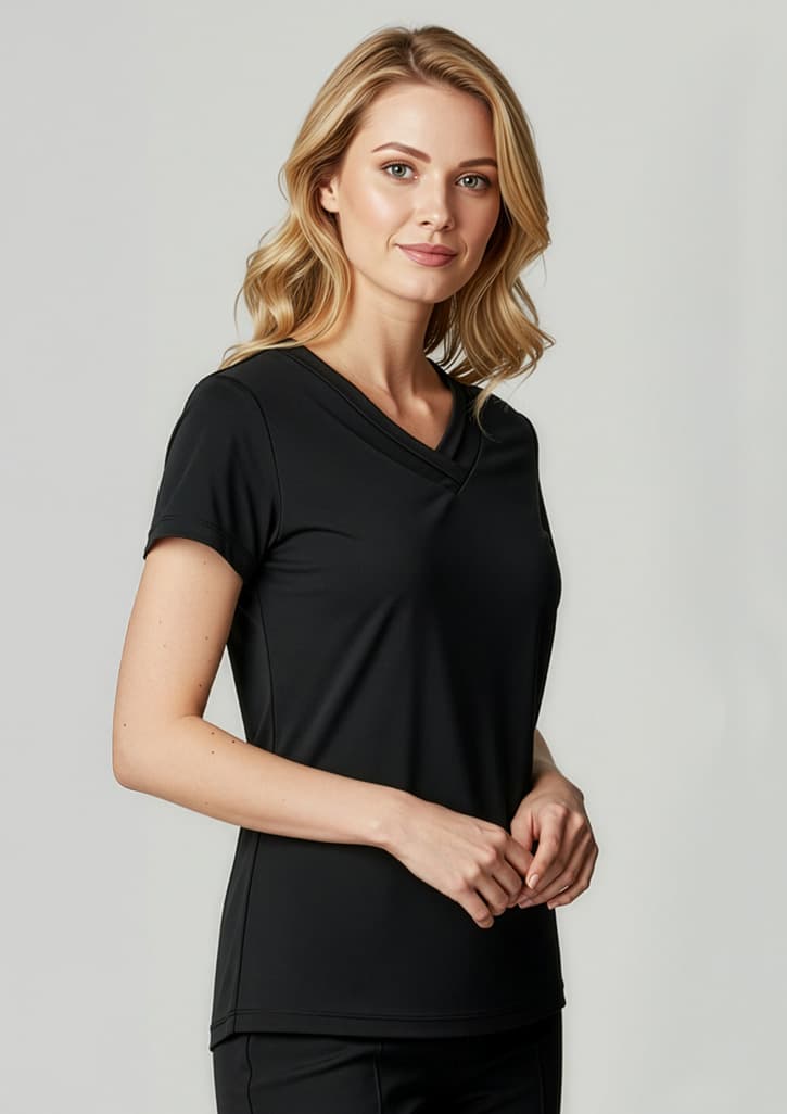 Lana Womens Short Sleeve Top — Black
