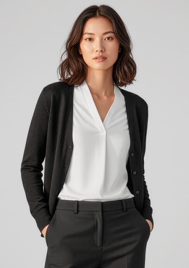 Roma Womens Knit Cardigan — Black