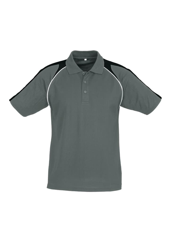 Triton Mens Short Sleeve Polo — Ash/Black/White
