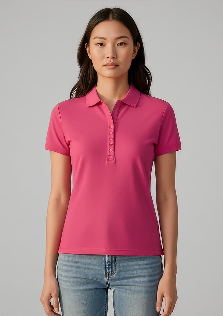 Biz Collection Crew Womens Short Sleeve Polo
