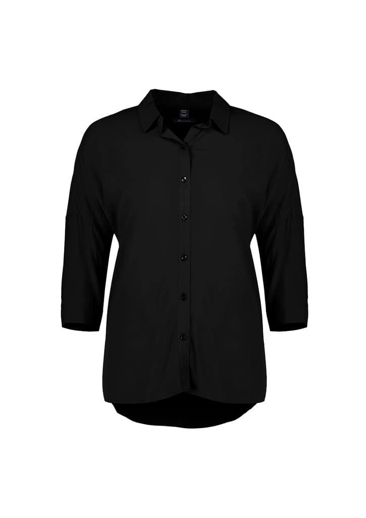 Dahlia Womens 3/4 Sleeve Blouse — Black