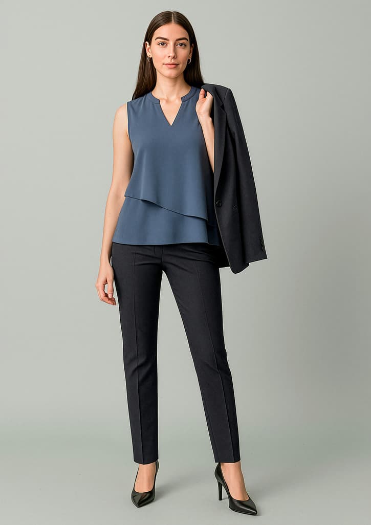 Biz Corporates Renew Womens Mid-Waist Slim Leg Pant