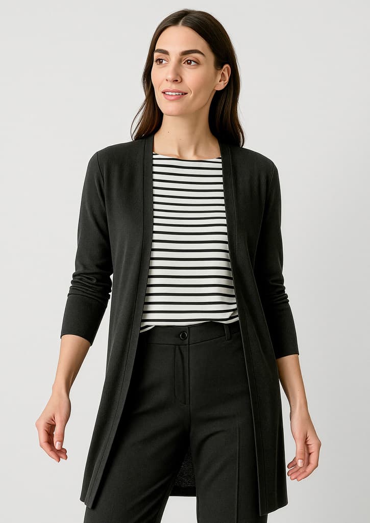 Chelsea Womens Longline Cardigan — Black