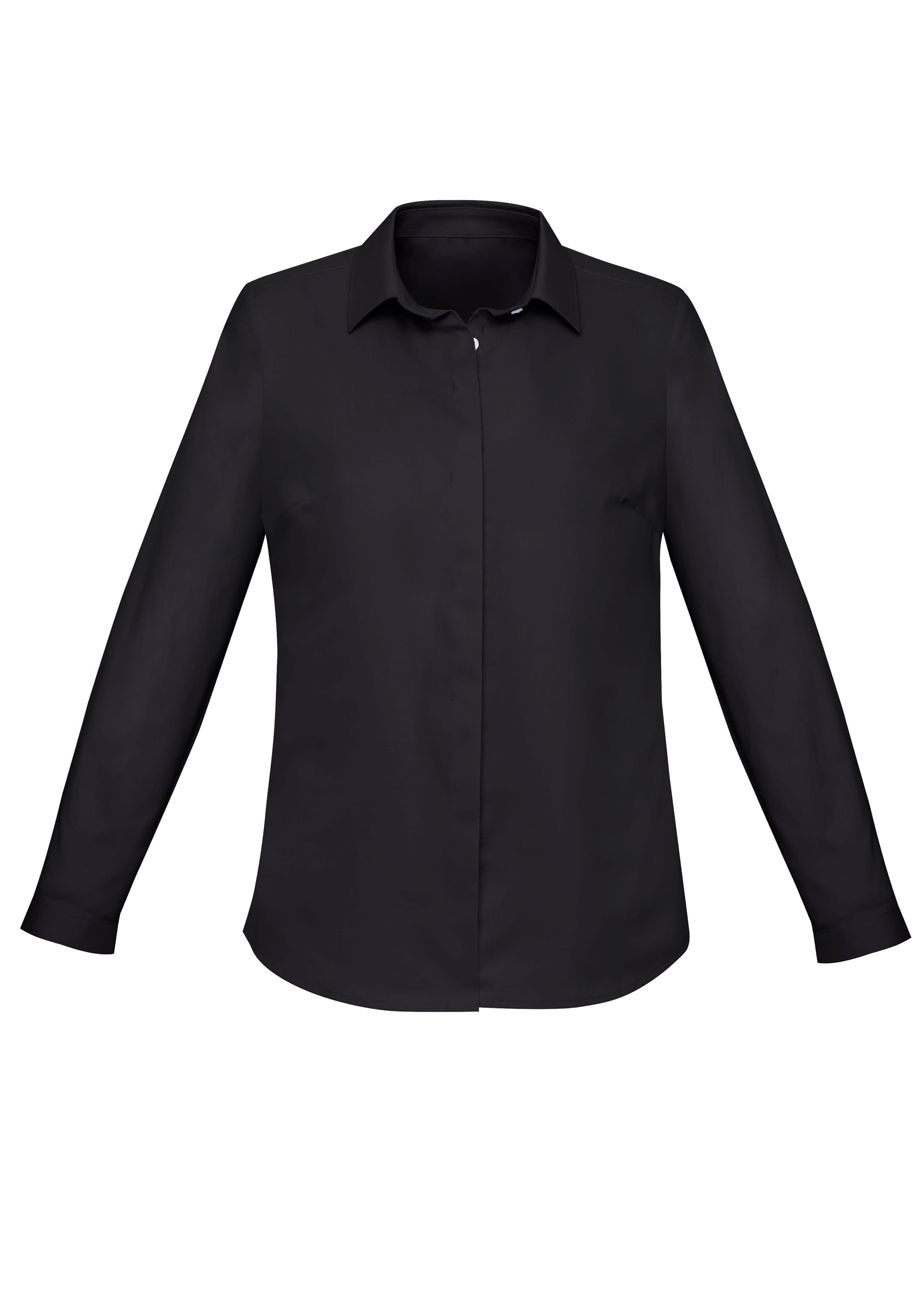 Charlie Womens Long Sleeve Shirt — Black