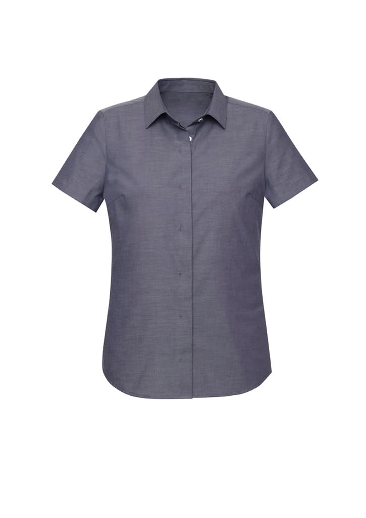 Charlie Womens Short Sleeve Shirt — Navy Chambray