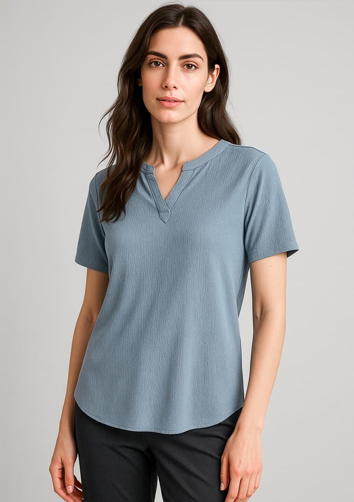 Biz Corporates Ruché Womens Short Sleeve Shirt