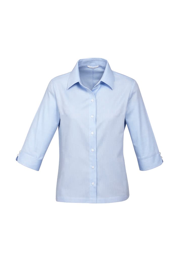 Luxe Womens 3/4 Sleeve Shirt — Blue