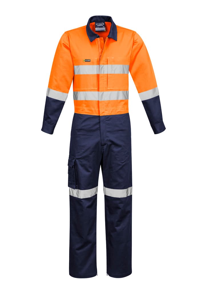 Mens Rugged Cooling Taped Overall — Orange/Navy