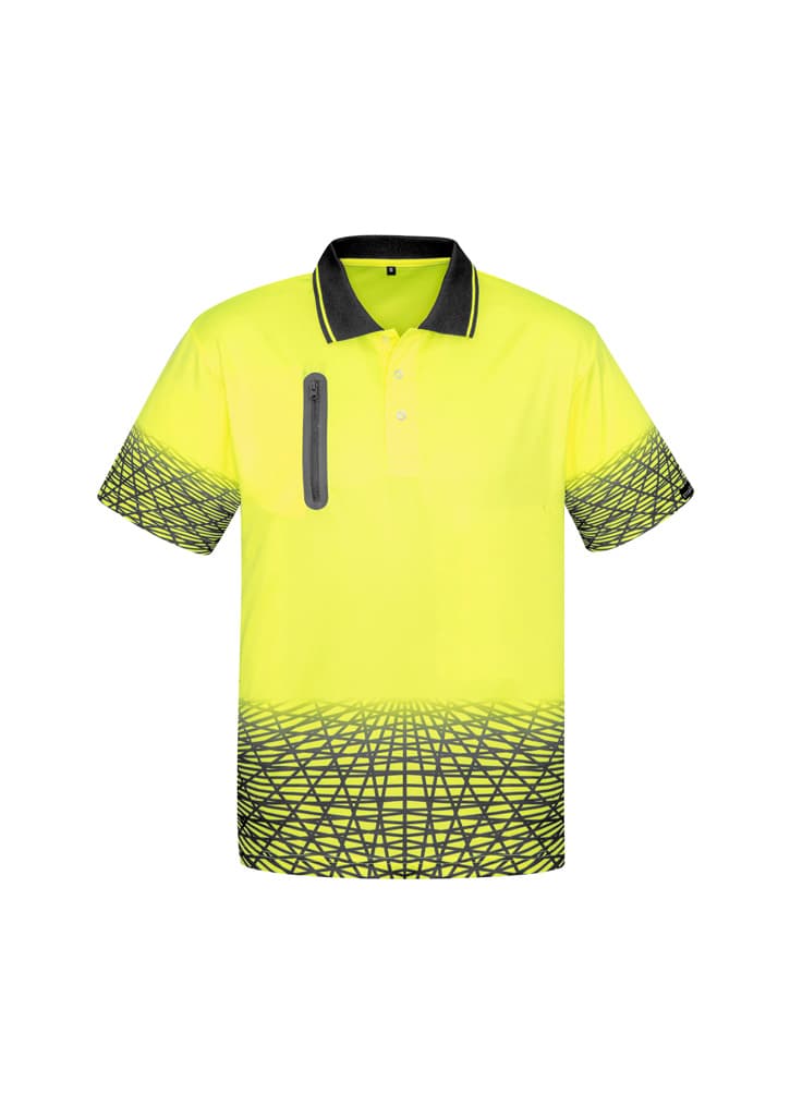 Syzmik Mens Hi Vis Tracks Short Sleeve Polo
